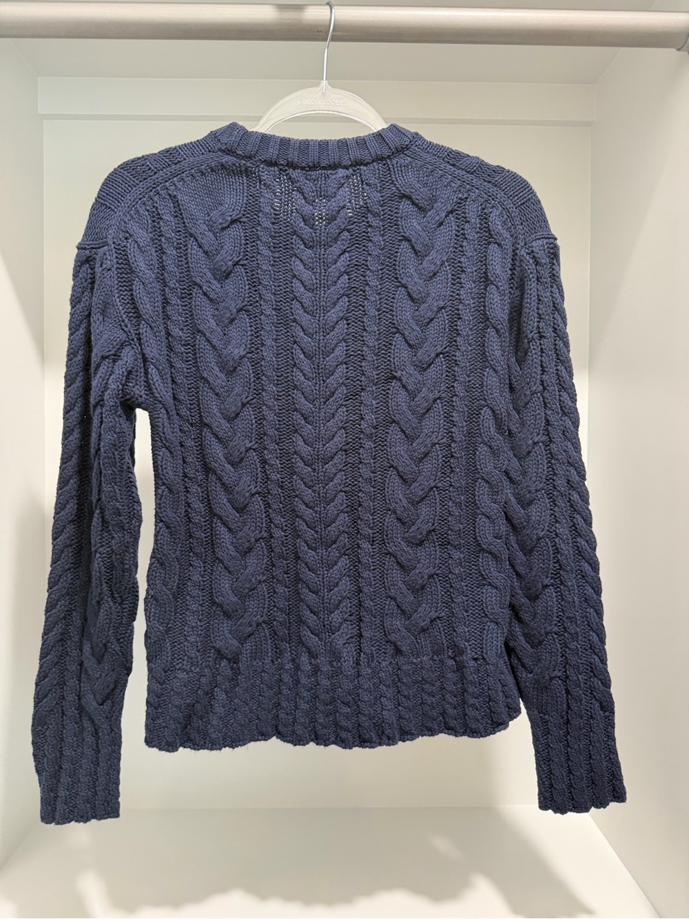 NEW J.CREW Cable-knit Crewneck Sweater Size XS Navy CN860 100% cotton - Picture 7 of 10